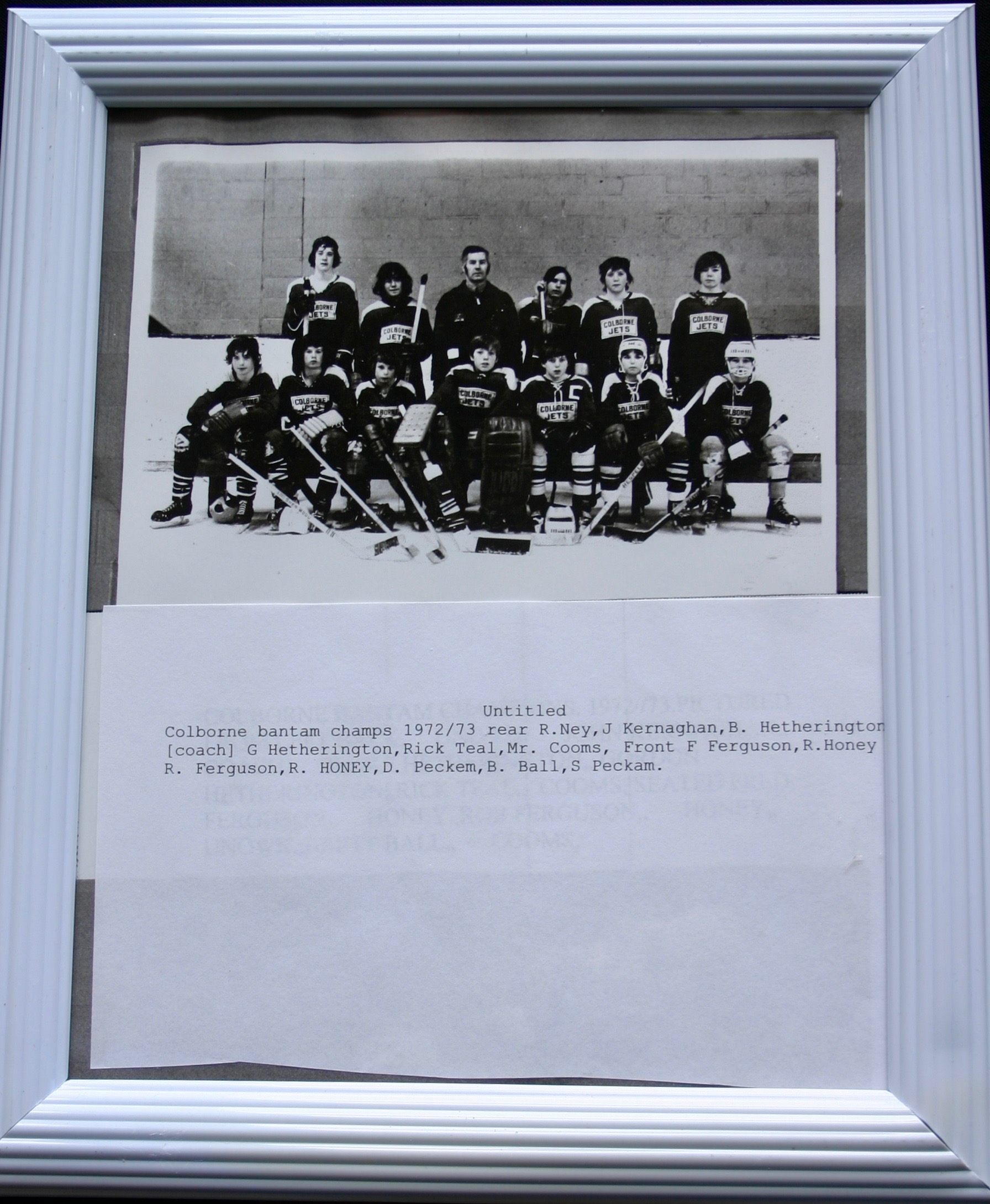 1973 Colborne Bantam hockey champs photo w-names