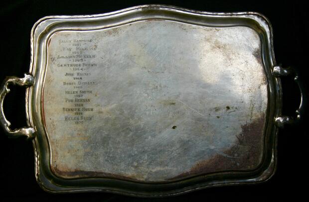 1961-73 golf silver tray-Ladies Low Net Champion