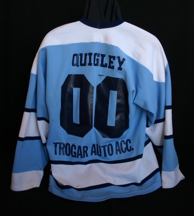 1980 Rice Lake Oilers jersey & commemorative pin