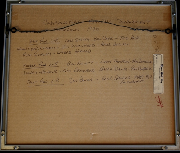 1970 Cobourg Orphans Mens Fastball team photo