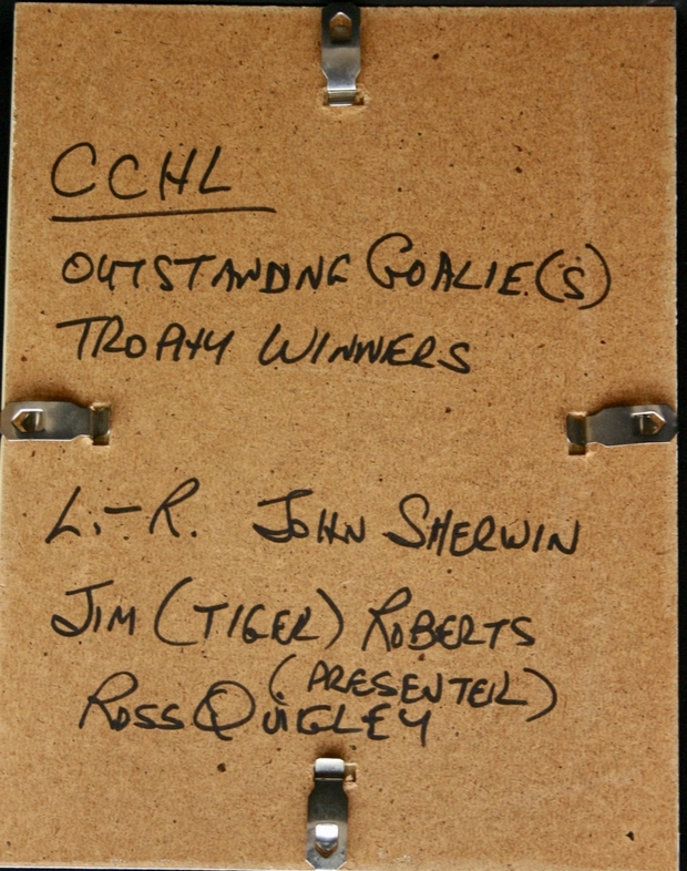 1959 CCHL trophy winners photo Quigley, Sherwin