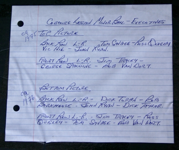 1975-76 Cobourg Legion Softball Executive photos