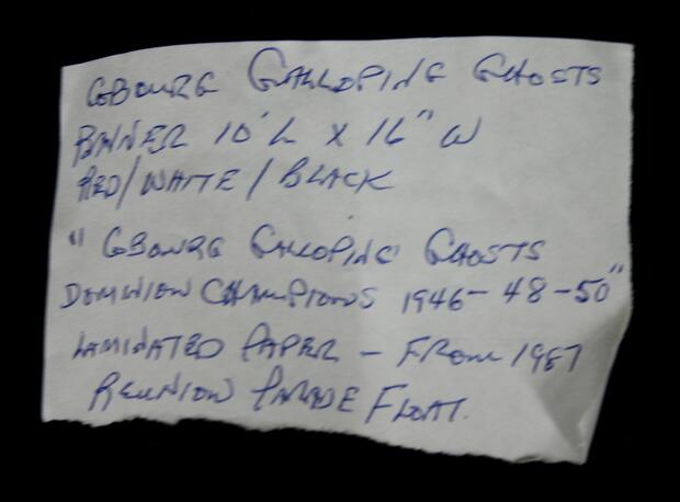 1987 Galloping Ghosts 10' reunion banner