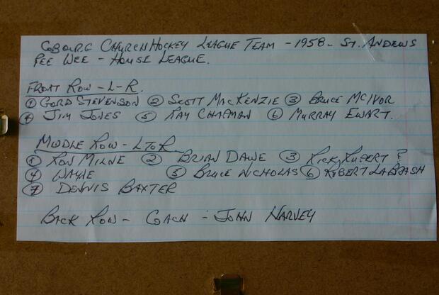 1958 CCHL photo St Andrews PeeWee house league