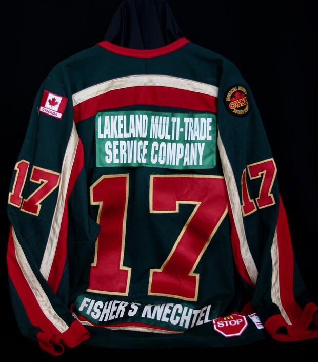 2005 Cobourg Cougars green game jersey #17