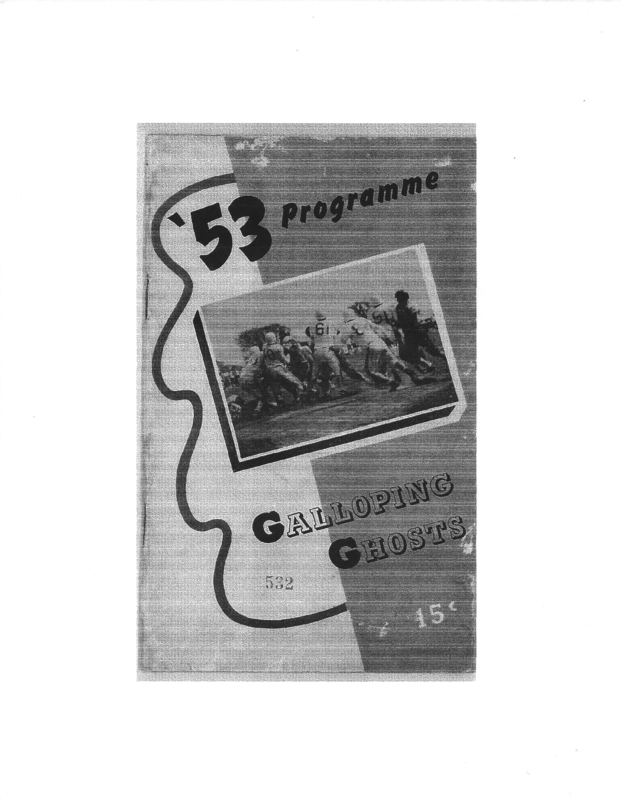 1953 Galloping Ghosts vs Oshawa program