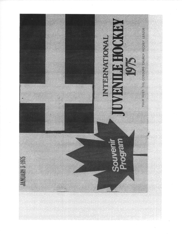 1975 CCHL program Cobourg Juveniles vs Sweden