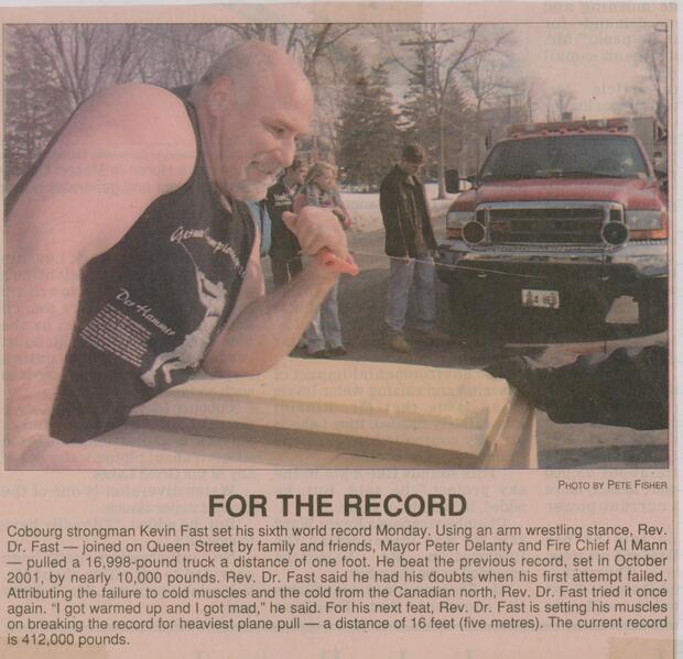 Kevin Fast pulls w-arm wrestling stance