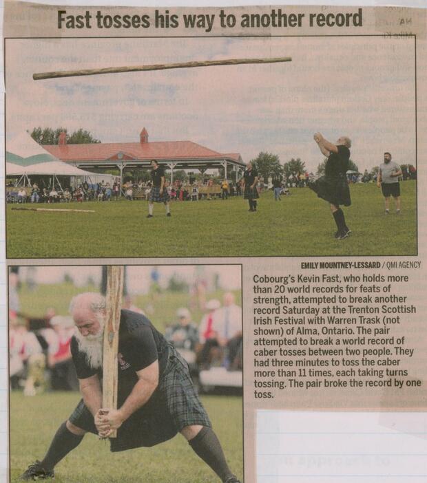 2014 Kevin Fast alternating 2 man caber toss in 3min