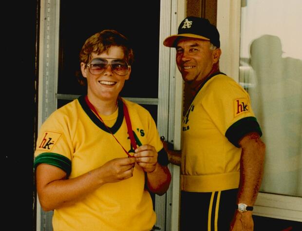 1984 Marg Matthews w-Paul Currelly after winning Ontario championship