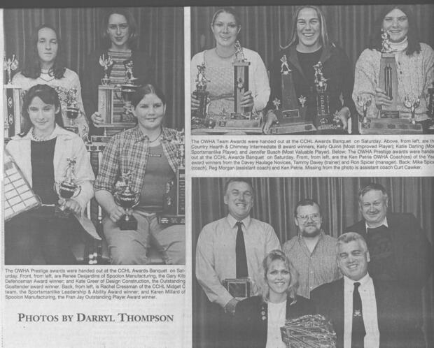 2000 Cobourg Community Hockey League annual awards