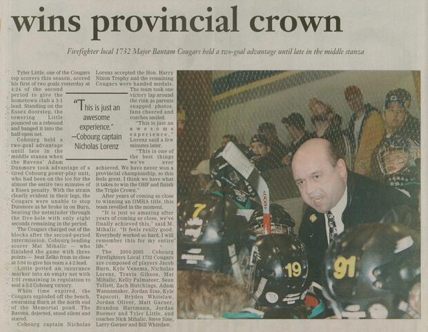 2005 Cobourg Firefighters Local 1732 Major Bantams win OMHA title