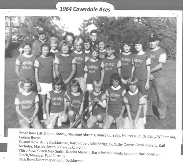 1964 Coverdale Aces Women's Fastball team photos