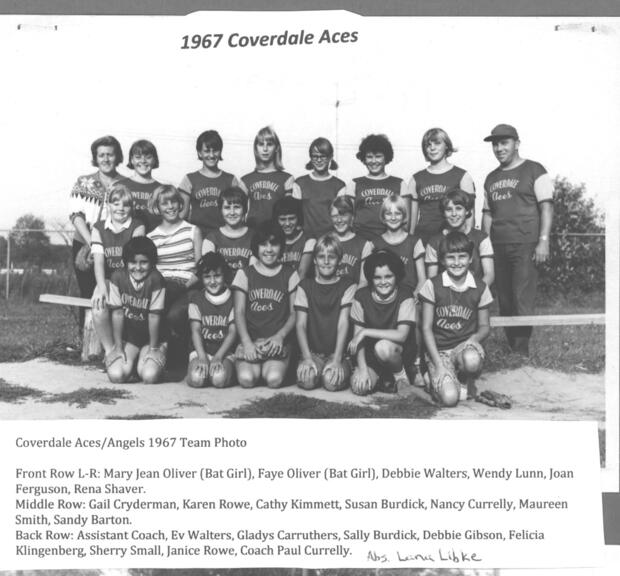 1967 Coverdale Aces Women's Fastball Team Photos