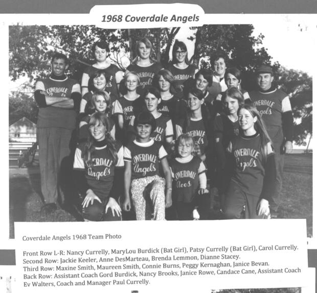 1968 Coverdale Angels Women's Fastball Team Photos
