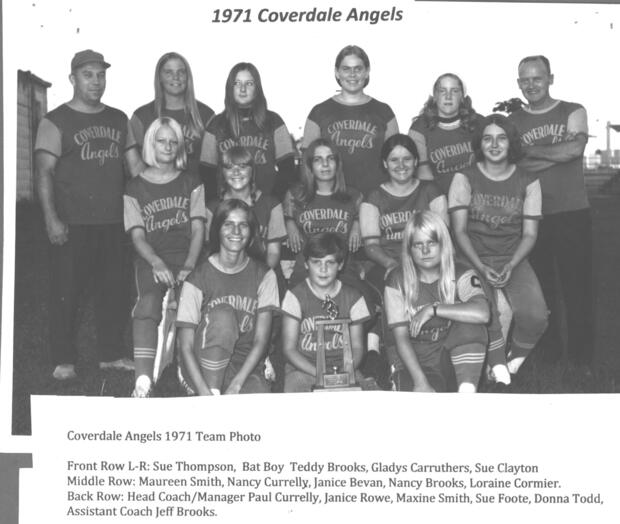 1971 Coverdale Angels Women's Fastball Team photos
