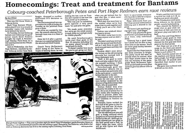 1992 Cobourg OMHA Champion Bantam news clip