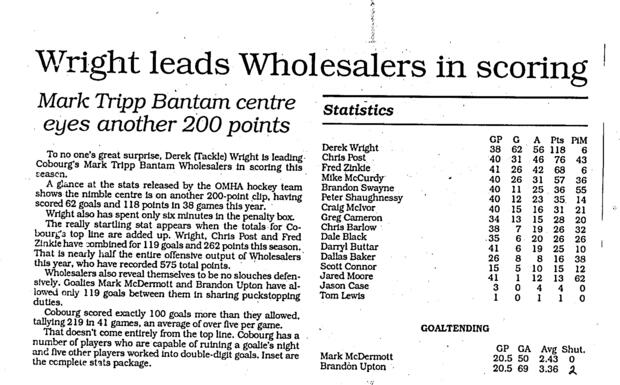 1992 Cobourg OMHA Champion Bantam news clip