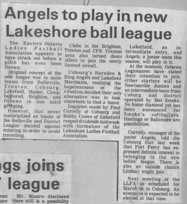 1975 Cobourg Angels