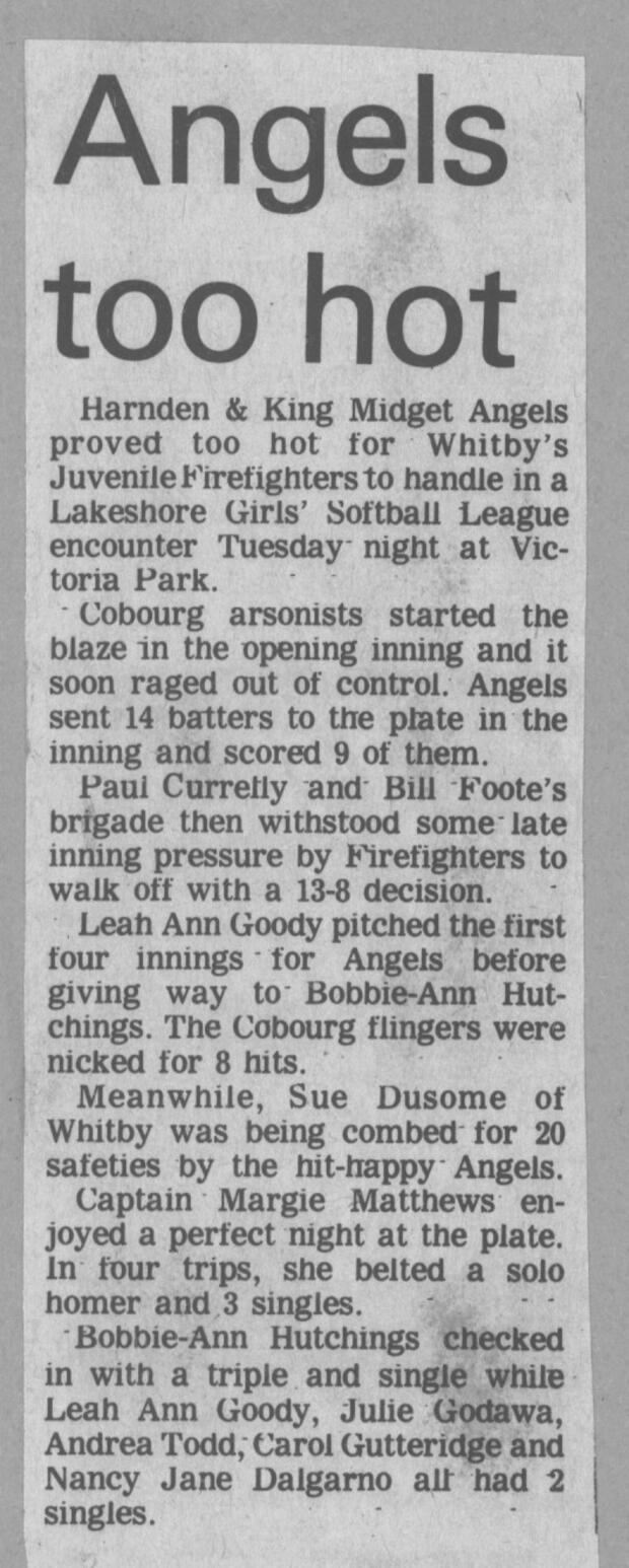 1977 Cobourg Angels