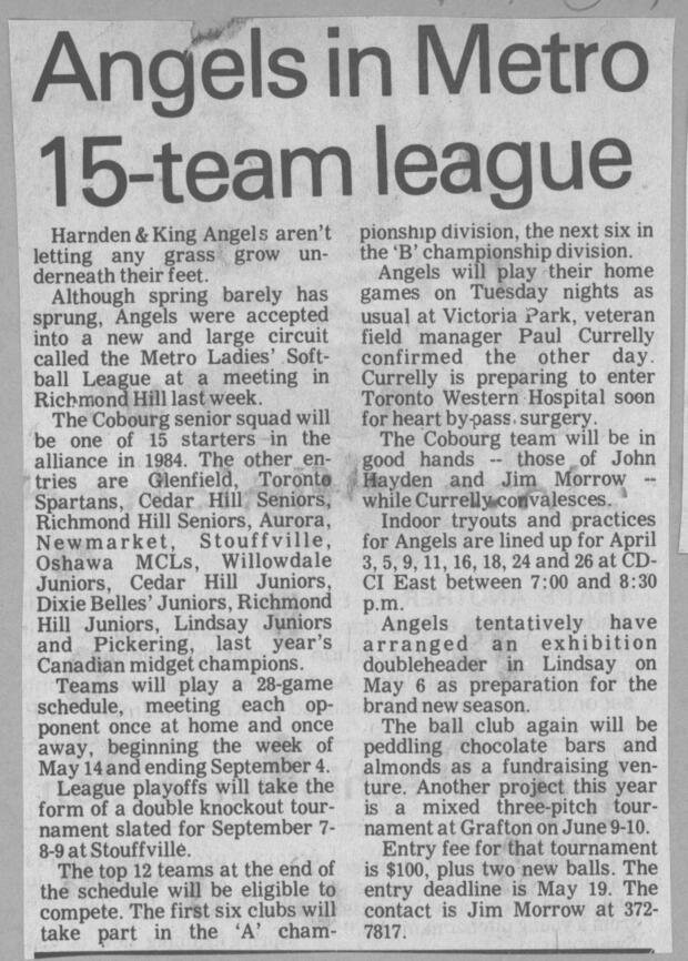 1984 Cobourg Angels