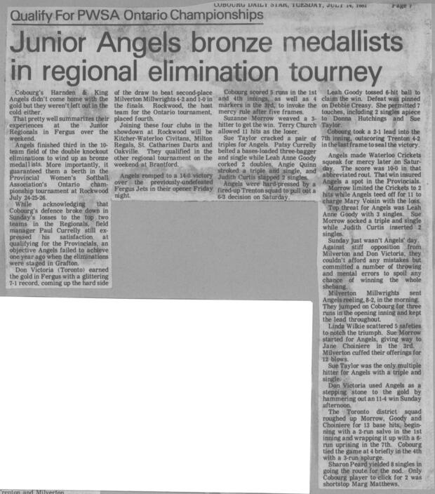 1981 Cobourg Angels