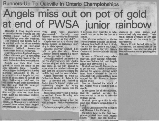 1981 Cobourg Angels