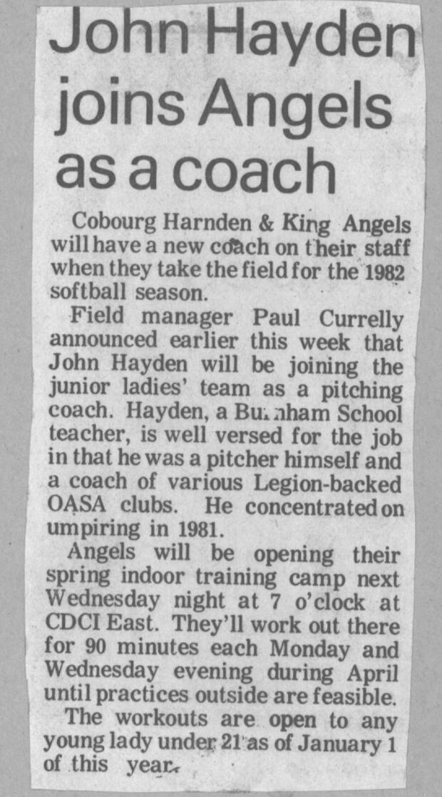 1982 Cobourg Angels