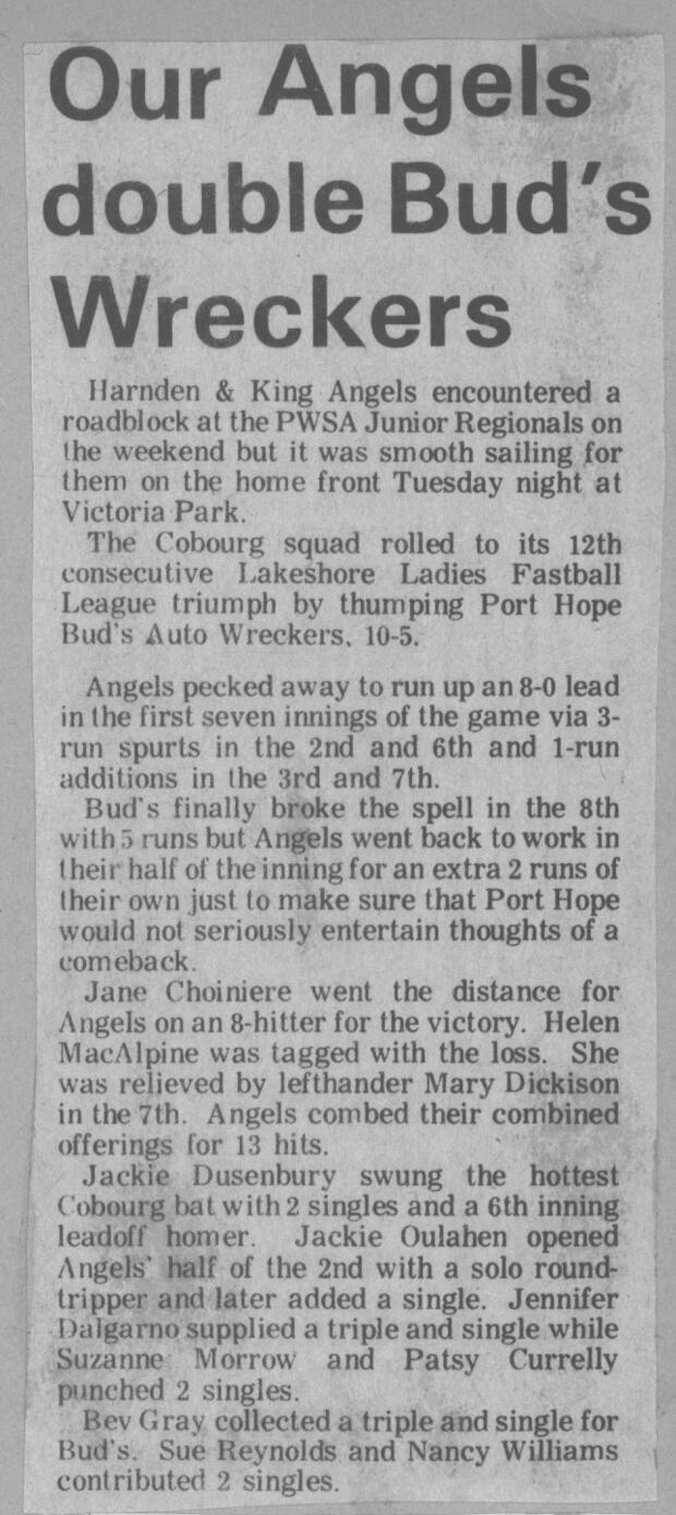 1982 Cobourg Angels