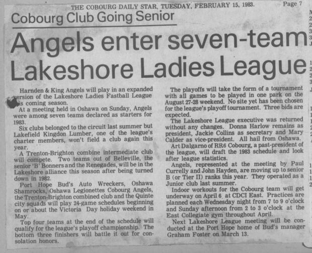 1983 Cobourg Angels