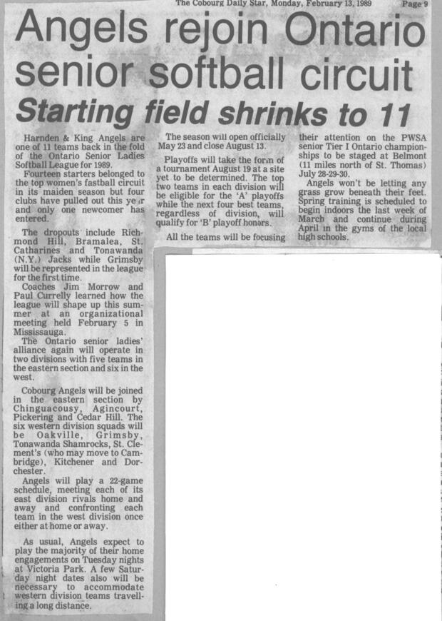 1989 Cobourg Angels