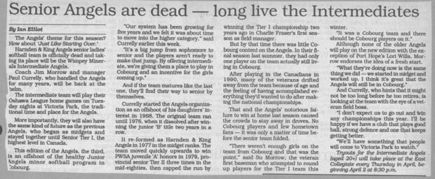 1992 Cobourg Junior Angels