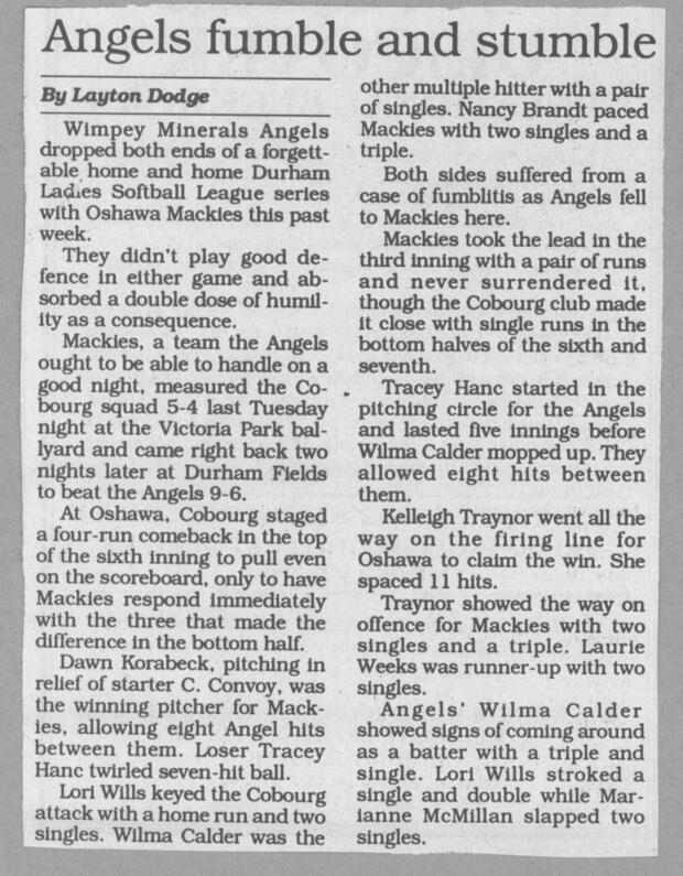 1992 Cobourg Junior Angels