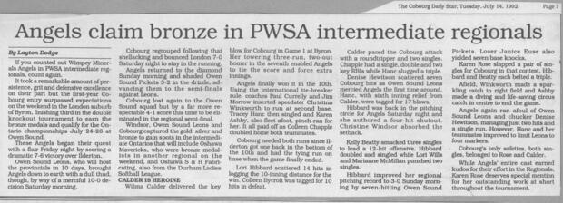 1992 Cobourg Junior Angels