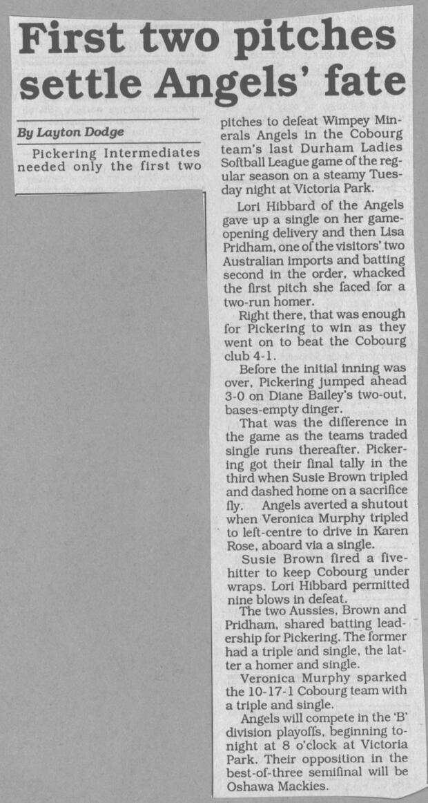 1992 Cobourg Junior Angels