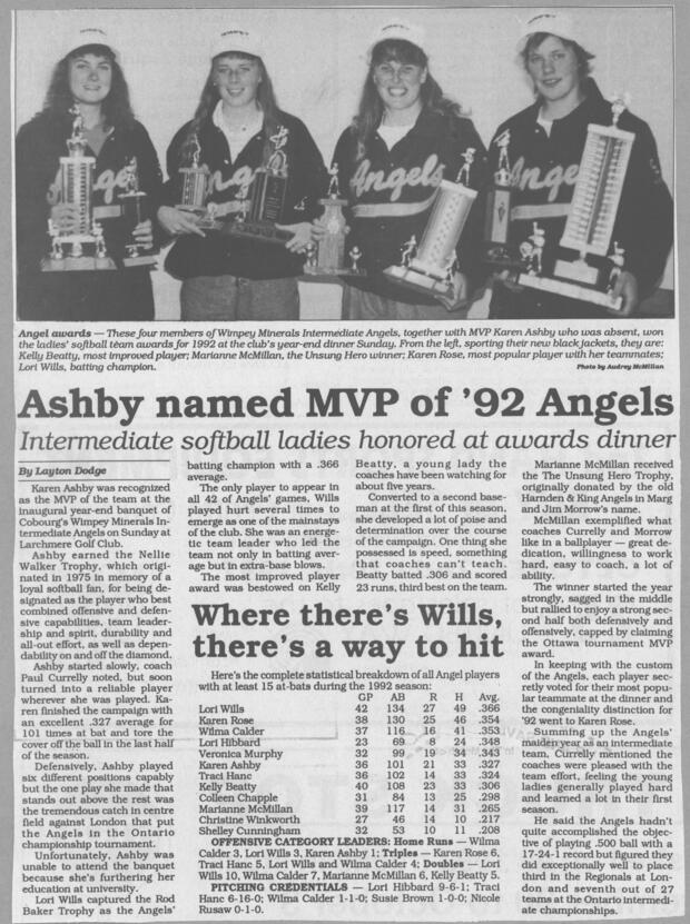 1992 Cobourg Junior Angels
