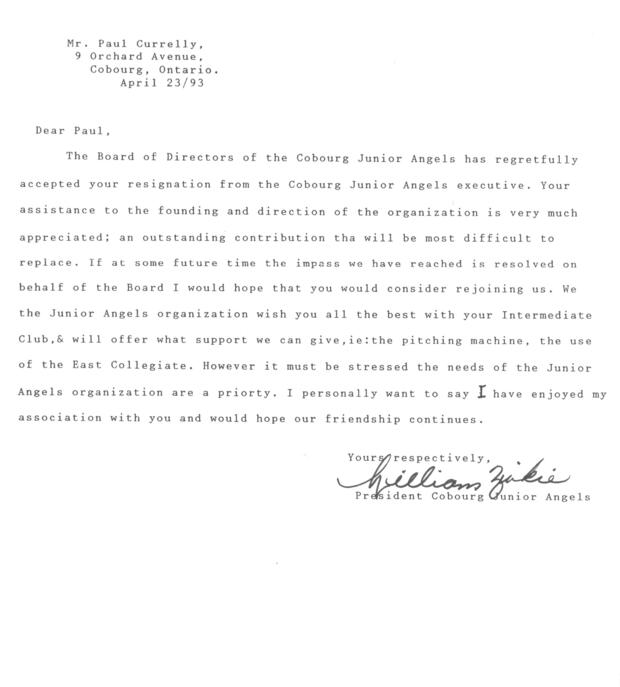 1993 Cobourg Junior Angels