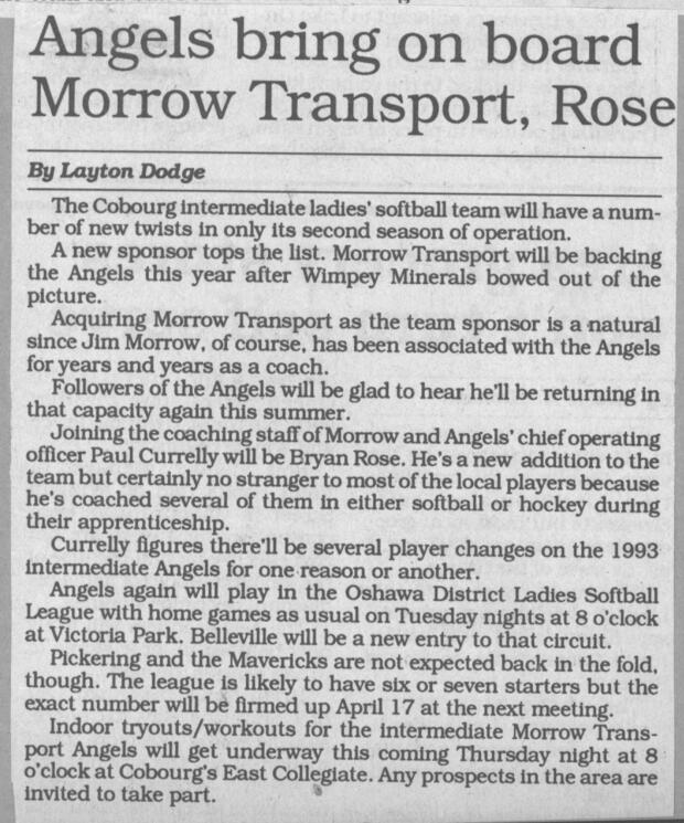 1993 Cobourg Junior Angels