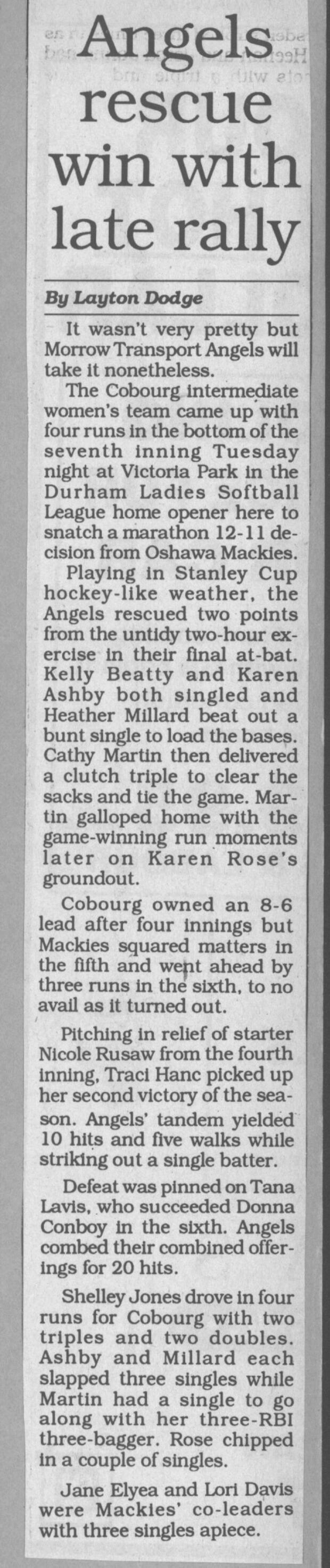 1993 Cobourg Junior Angels