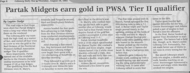 1993 Cobourg Junior Angels