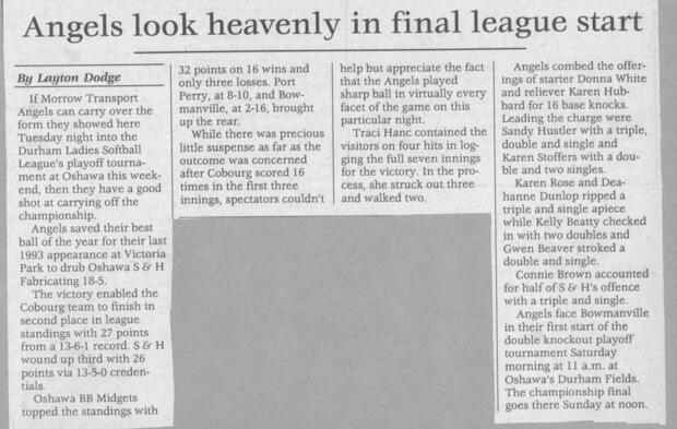 1993 Cobourg Junior Angels