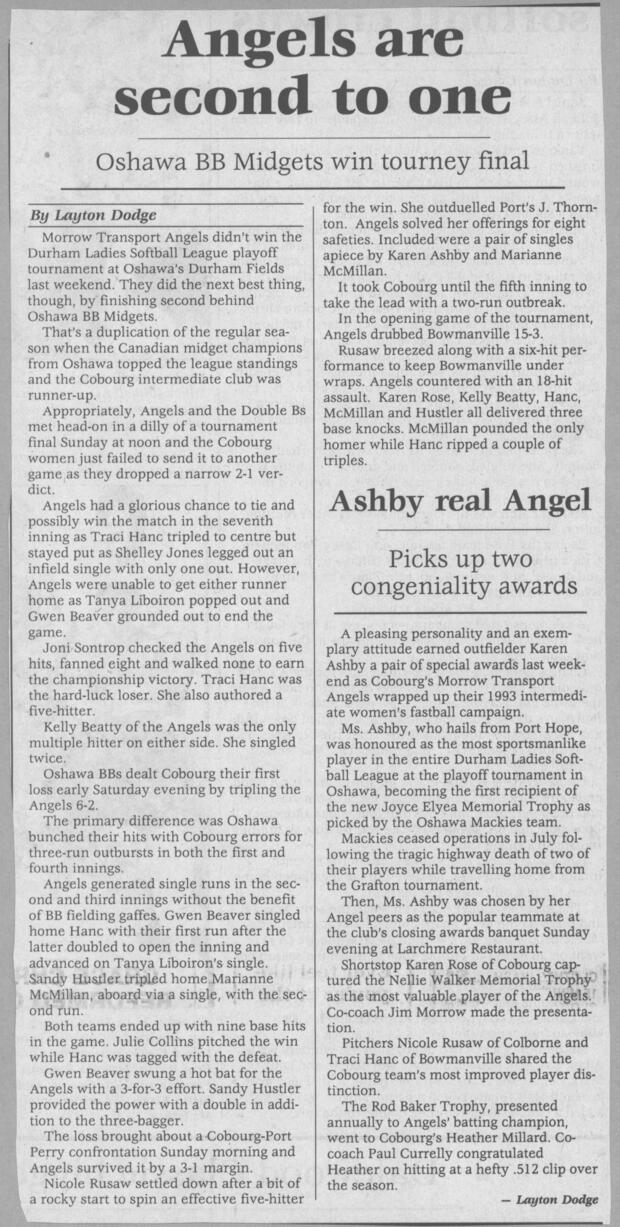 1993 Cobourg Junior Angels