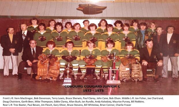 1972-73 Cobourg Cougars hockey team photo- Junior C