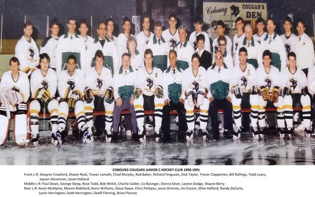 1991 Cobourg Cougars hockey team photo- Junior C