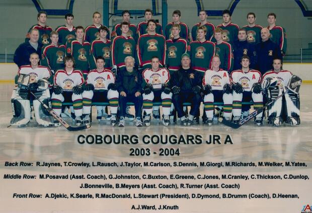 2004 Cobourg Cougars hockey team photo- Junior A