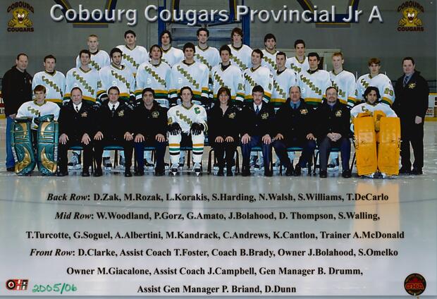 2006 Cobourg Cougars hockey team photo- Junior A