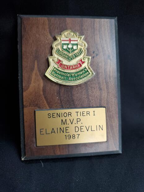 Elaine Devlin Plaque