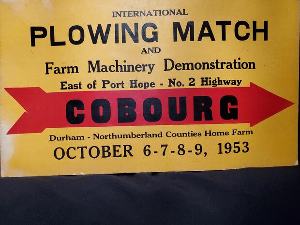 1953 International Plowing Match directional sign