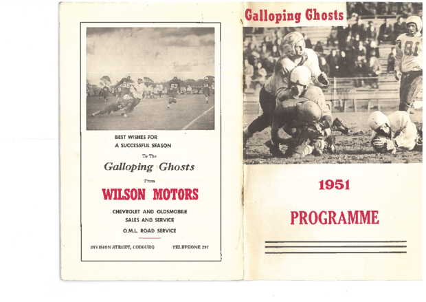 1951 Galloping Ghosts program vs Oshawa