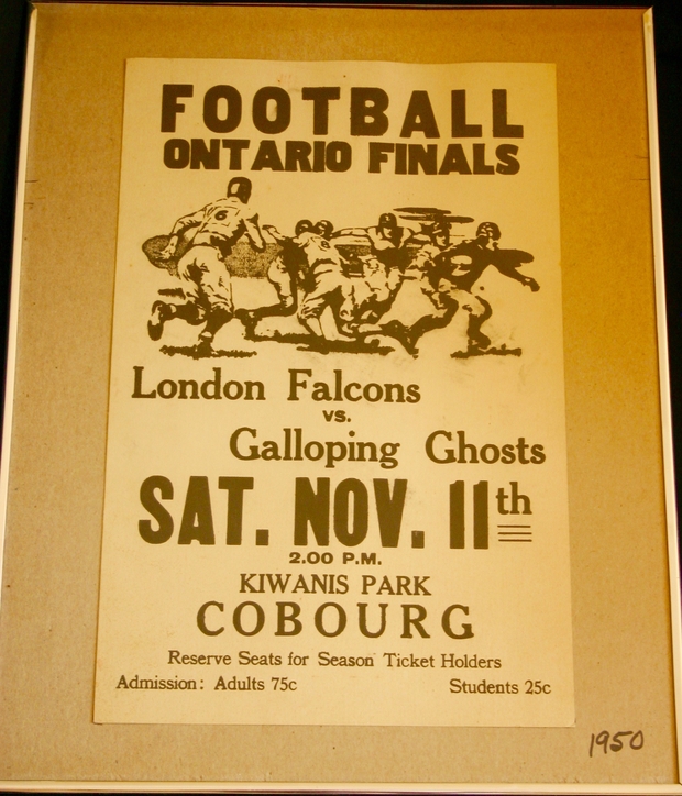 1950 Galloping Ghosts game poster vs London